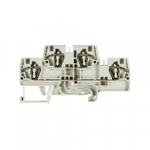 Этажная клемма WKFN 4 E/N/D/35, Этажная клемма, 2 этажа, N-L, тип фиксации провода: пружинный, номинальное сечение: 4 мм кв., 32A, 500V, ширина: 6 мм, цвет: серый, тип монтажа: DIN35