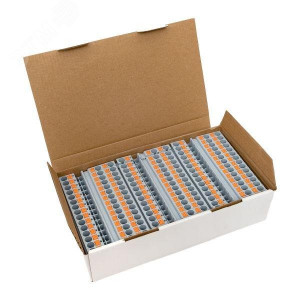 Клеммная колодка пружинная 6 Push-in 3 вывода серая