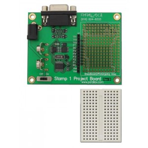 27112, Макетные платы и комплекты - PIC / DSPIC PROJECT BOARD W/ BLT IN BASIC STMP