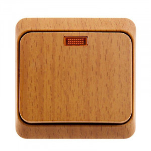 Выключатель 1-кл. ОП Этюд Дача 10А IP20 с подсветкой бук SE BA10-005T