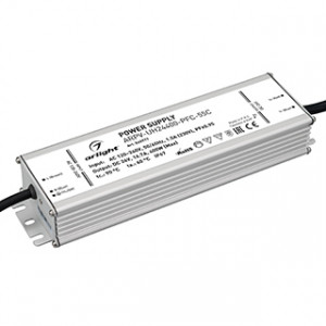 Блок питания ARPV-UH24400-PFC-55C (24V, 16.7A, 400W) 040977, Источник напряжения с гальванической развязкой для светодиодных изделий. Предназначен для работы в условиях Крайнего Севера с запуском до -55С. Входное напряжение 120-240 VAC. Выходные параметры: 24 В, 16.7 А, 400 Вт. Встроенный PFC >0,95.
