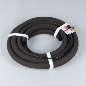 Лента герметичная SPI MOONLIGHT-BLACK-TOP-G180-D25mm 12V RGB-PX2 (21.6 W/m, IP65, 5m, wire x1) 044932, Гибкая герметичная лента SPI (WS2815) (неон серии MOONLIGHT BLACK) чёрного цвета, сечение 25х25 мм. Светодиоды SMD 3838 180 шт/м. Цвет свечения RGB, угол излучения 360°. Мощность 21.6 Вт/м, питание 12 В. Класс пылевлагозащиты IP65. Размеры 5000?25?25 мм.