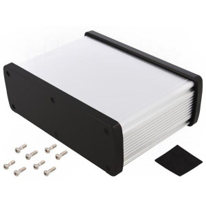 ALUG708SR120, Алюминиевый серебряный корпус с черными торцевыми панелями