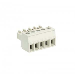 Розетка Wiecon 8813 B / 5 OB, Розеточный разъем, угловой, на кабель, шаг: 3.81 мм, 5 полюсов, фиксация провода винтовая, исполнение: без маркировки, 250V, 8А, цвет: серый