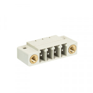 Вилочный разъем на плату 8513 S/4 WF M OB, Вилочный разъем, горизонтальный, на плату, шаг: 3.5 мм, 4 полюса, фиксация на плате пайкой, исполнение: с монтажными фланцами, без маркировки, 250V, 8А, цвет: серый