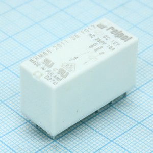 RM85-2011-35-1012, Миниатюрное силовое реле 16А одна контактная группа на переключение катушка 10В 360 Ом
