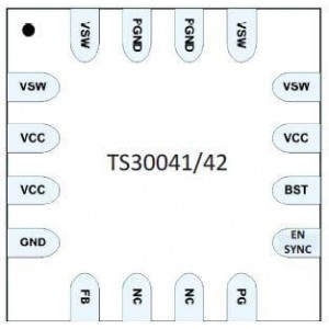 TS30041-M015QFNR, Импульсные регуляторы напряжения 1A 1.5V Current-Mode Sync. Buck Converter