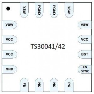 TS30041-M000QFNR, Импульсные регуляторы напряжения 1A AD V Current-Mode Sync. Buck Converter