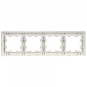 BRITE Рамка 4-местная РУ-4-БрАБ арктический белый/белый IEK BR-M42-12-K91