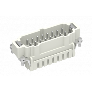 Вилочная контактная вставка SE-016-MS, Вилочная контактная вставка, пружинная фиксация, 16 полюсов + PE, типоразмер 16B, 500V, 16A, сечение обслуживаемых проводников 0,14-2,5 мм кв, тип покрытия контактов: серебро