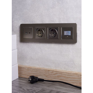 Розетка BRITE USB A+C 18Вт РЮ11-1-БрШ шампань BR-U22-018-K37