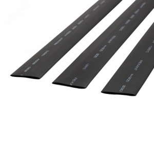 Трубка термоусадочная ТУТ нг 30,0/15,0 черная, термоусаживаемая трубка в метровой нарезке, не поддерживает горение