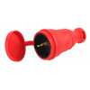 Разъем каучуковый R8-RED-IP44 с/з прямой 16А IP44 красн. Б0044548