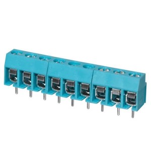 TB003-500-P09BE, Фиксированные клеммные колодки Terminal block, screw type, 5.00 , horizontal, 9 poles, CUI Blue, Philip's head screw, PCB mount