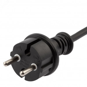 ERAPS-K450 Шнур питания для подключения гирлянд, IP65, 1,5 м, черный, каучук, 2А, 450Вт, 220В Б0051880