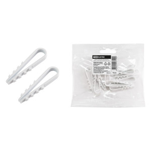 Дюбель-хомут ДХК-10 для круглого кабеля 5-10мм нейлон белый (10шт) SQ0539-0024