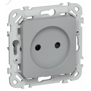 FLITE Розетка без заземления с защитными шторками безвинтовое крепление 10А РСш01-1-ФлС серый IEK FI-R13-10-1-K03