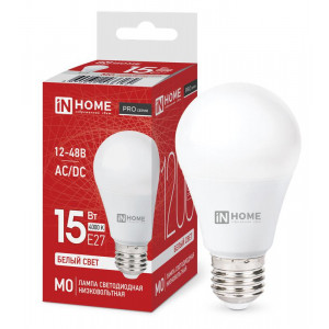 Лампа светодиодная низковольтная LED-MO-PRO 15Вт грушевидная 4000К нейтр. бел. E27 1200лм 12-48В 4690612036182