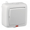 Выключатель одноклавишный наружный с индикацией белый IP44 10А ВА10-212