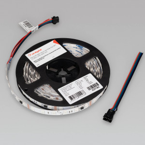 Лента SPI-B60-10mm 24V RGB-PX6-BPT (12 W/m, IP20, 5060, 5m) 039180, Светодиодная лента SPI-B60, открытая IP20, с микросхемой MT1808A. Светодиоды 5060, 60 шт/м (1 pixel = 6 LED), белая плата, обход битого пикселя - BPT, скотч 3М. Цвет RGB, угол 120°. Питание 24 В, мощность 12 Вт/м (60 Вт на 5 м). Размеры 5000x10x1.8 мм. Ми
