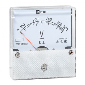Вольтметр VMA-801 аналоговый на панель (80х80) круглый вырез 500В прямое подкл. PROxima vma-801-500