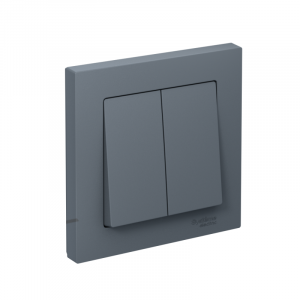 Выключатель 2-кл. СП AtlasDesign 10А IP20 (сх. 5) 10AX в сборе грифель SE ATN000752