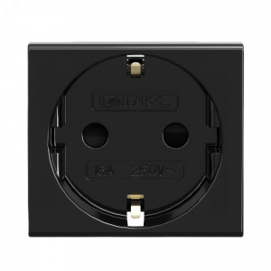 Розетка 1-м 2мод. Viva 16А IP20 2P+E с заземл. защ. шторки черн. 45205