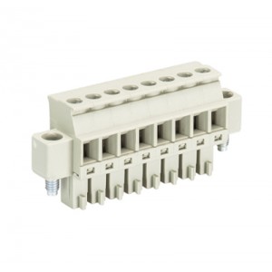 Розетка Wiecon 8813 B / 8 VR F, Розеточный разъем, прямой, на кабель, шаг: 3.81 мм, 8 полюсов, фиксация провода винтовая, исполнение: с маркировкой, с монтажными фланцами, 250V, 8А, цвет: серый