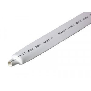 Трубка термоусадочная ТУТ нг 15,0/7,5 белая, термоусаживаемая трубка в метровой нарезке, не поддерживает горение