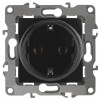 12-2101-06 Розетка 2P+E Schuko, 16A-250В, IP20, 2, чёрный (10/100/2800) Б0014680