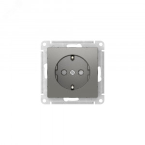 ATLASDESIGN РОЗЕТКА с заземлением со шторками, 16А, быстрозажимные клеммы, СТАЛЬ ATN000945S