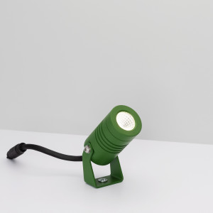 Светильник ALT-RAY-R42-5W Warm3000 (RAL 6010, 25 deg, 230V) 042661, Уличный светодиодный прожектор, мощность 5Вт, угол освещения 25°. Цвет ТЕПЛЫЙ 3000К, световой поток 310лм. Влагозащищенный корпус IP67 - темно-зелёный (RAL 6010)  алюминий, экран из закалённого стекла. Угол поворота корпуса в вертикальной плоскости 135°