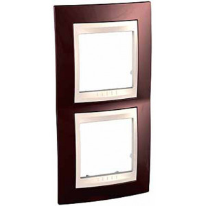 UNICA ХАМЕЛЕОН РАМКА 2-постовая, вертикальная, БЕЖЕВЫЙ/ ТЕРРАКОТОВЫЙ C3(+) MGU6.004V.551