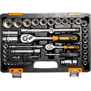 Набор инструментов 1/2дюйм; 1/4дюйм CrV пластик. кейс (94 предм.) 73/6/7/5