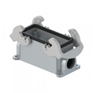 Закрытое основание разъема BAS GUT GD 16 M25 A1, Основание разъема на панель, закрытое, типоразмер 16B, с уплотнителем, 1 отверстие с резьбой для кабельных вводов M25x1,5, с нижним расположением, с двумя защелками, без защитной крышки, материал корпуса: алюминиевый сплав