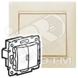 Выключатель 2-кл. СП Valena 10А IP31 с индикацией механизм сл. кость (DIY-упак.) Leg 695606