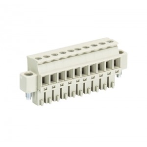 Розетка Wiecon 8813 B / 10 VL OB, Розеточный разъем, прямой, на кабель, шаг: 3.81 мм, 10 полюсов, фиксация провода винтовая, исполнение: без маркировки, 250V, 8А, цвет: серый