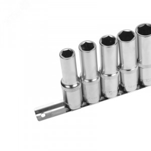 Набор удлиненных торцевых головок 1/2, шестигранные, CrV, 10 шт., 10-22мм 12-8308
