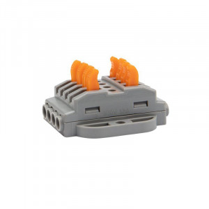 Клемма строительно-монтажная СМК проходная 222-424P 4п 0.08-4кв.мм с монтажной площадкой сер. (блист.5шт) 07-6264-5