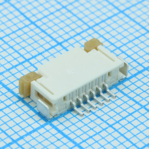 522070660, Соединитель FPC 6 контактов шаг 1мм угловой SMD серия Easy-On лента на катушке
