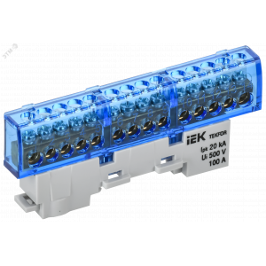 TEKFOR Шина N ноль изолированная на универсальном держателе 6х9-14-С IEK TF-NN10-14-KL-K07