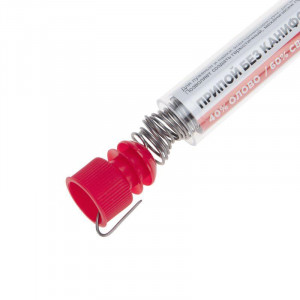 Припой ПОС-40   1.0мм  10гр. колба, Припой проволочный без канифоли REXANT (олово 40%, свинец 60%), колба