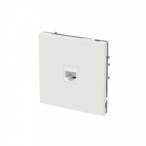 Компьютерная розетка RJ-45 без шторки, кат.6А одинарная,KANT, белый песок 7010673