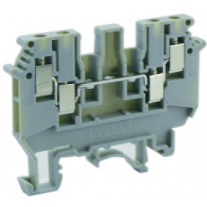 Проходная клемма UKHV-2.5/2X2, Проходная клемма, 4 точки подключения, тип фиксации провода: винтовой, номинальное сечение: 2,5 мм кв., 24A, 1000V, ширина: 5,2 мм, цвет: серый, тип монтажа: DIN35