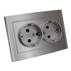Розетка 2-м СП Бриллиант 16А IP20 с заземл. серебр. 7949780