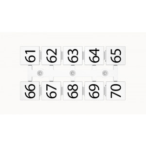 Маркировка (полоска) ZT12-10P-19-23Z(H), Кассета с маркировочными шильдиками, для клемм сечением 16 мм.кв., верхняя, 5x2 шильдиков, нанесенные символы: 61...70, с горизонтальным расположением, размер шильдика: 11 x 10,8 мм, цвет: белый