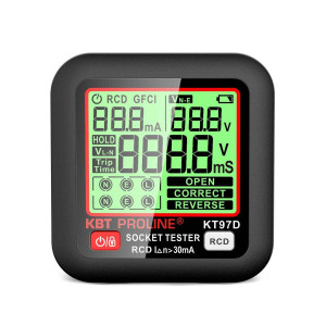 КТ 97D серия PROLINE, Тестер со светодиодной индикацией используется для проверки подключения евро-розеток на электролинии с УЗО 220–250 В, 45–65 Гц