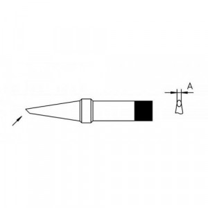 PT F8 soldering tip 1.2mm, Жало для паяльника TCPS/TCP12/TCP24/TCP42/FE50M, скошенный 45° конус 1,2мм, 425°С