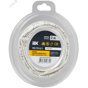 Трубка термоусадочная ТТУ нг-LS 2/1 бел. (уп.2м) UDR12-002-001-002-K01-T