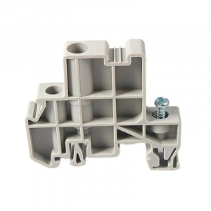 Концевой стопор E/1A-GY, Концевой стопор, тип зажима: винт, материал: пластик, ширина: 10 мм, цвет: серый, тип монтажа: DIN35